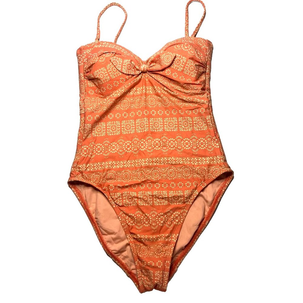 Robin Piccone Isla Plunge One Piece Swimsuit In Terracotta SZ 4 NWOT boho resor